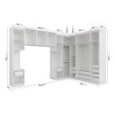 Ver imagem 5 de Guarda Roupa Modulado de Casal 12 Portas 6 Peças 2 Mesas de Cabeceira Hera CabeCasa MadeiraOriginals