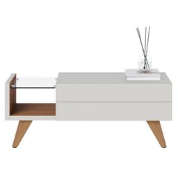 Mesa de Centro Noronha com Painel para Tv Suspenso Juriti 1.8 Off White Matte Freijó - Colibri - 9