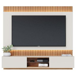 Mesa de Centro Noronha com Painel para Tv Suspenso Juriti 1.8 Off White Matte Freijó - Colibri - 3