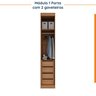 Guarda Roupa Modulado de Casal 12 Portas 6 Peças 2 Mesas de Cabeceira Hera CabeCasa MadeiraOriginals - 7