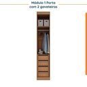 Ver imagem 7 de Guarda Roupa Modulado de Casal 12 Portas 6 Peças 2 Mesas de Cabeceira Hera CabeCasa MadeiraOriginals
