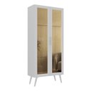 Ver imagem 2 de Cristaleira com 2 Portas de Vidro Retrô 68cm Urban Multimóveis Mp6040 Branco