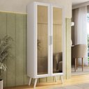 Ver imagem 1 de Cristaleira com 2 Portas de Vidro Retrô 68cm Urban Multimóveis Mp6040 Branco