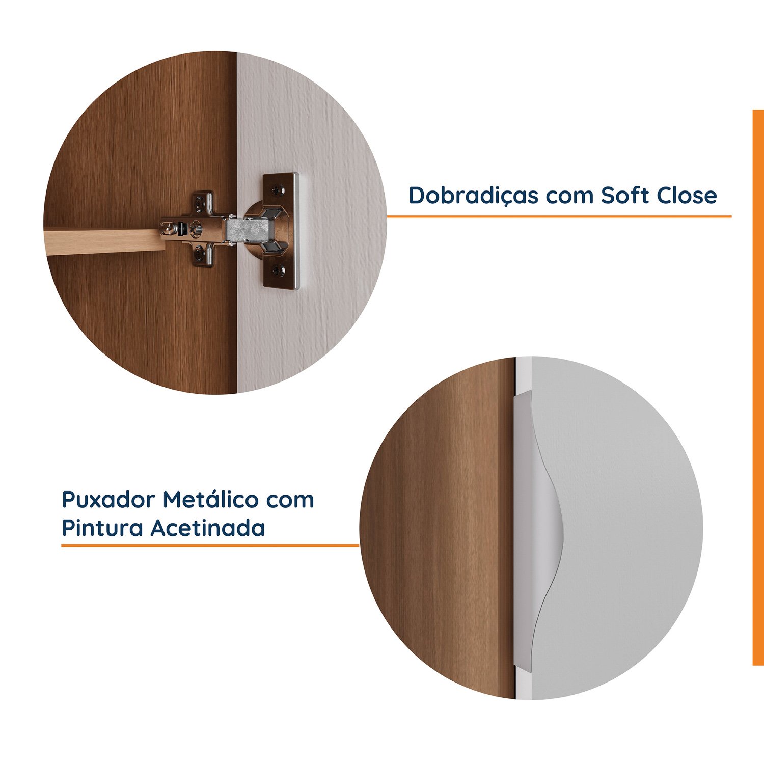 Guarda Roupa Modulado de Casal 12 Portas 6 Peças 2 Mesas de Cabeceira Hera CabeCasa MadeiraMadeira - 17