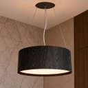 Ver imagem 2 de Lustre Pendente Madeira Redondo Preto 35cm - Preto