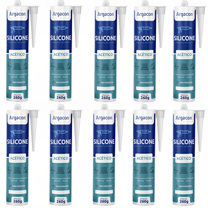 Silicone Acético Incolor 260g Kit 10 Unidades Uso Geral Argacon