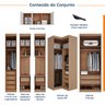 Guarda Roupa Modulado de Casal 12 Portas 6 Peças 2 Mesas de Cabeceira Hera CabeCasa MadeiraOriginals - 3