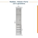 Ver mais imagens de Guarda Roupa Modulado de Canto 12 Portas 6 Peças 1 Mesa de Cabeceira Hera CabeCasa MadeiraOriginals Branco/Algodão