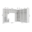 Ver imagem 5 de Guarda Roupa Modulado de Canto 12 Portas 6 Peças 1 Mesa de Cabeceira Hera CabeCasa MadeiraOriginals Branco/Algodão