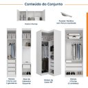 Ver imagem 3 de Guarda Roupa Modulado de Canto 12 Portas 6 Peças 1 Mesa de Cabeceira Hera CabeCasa MadeiraOriginals