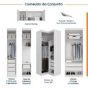 Ver imagem 3 de Guarda Roupa Modulado de Canto 12 Portas 6 Peças 1 Mesa de Cabeceira Hera CabeCasa MadeiraOriginals Branco/Algodão