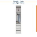 Ver imagem 7 de Guarda Roupa Modulado de Canto 12 Portas 6 Peças 1 Mesa de Cabeceira Hera CabeCasa MadeiraOriginals Branco/Algodão