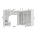 Ver imagem 5 de Guarda Roupa Modulado de Canto 12 Portas 6 Peças 1 Mesa de Cabeceira Hera CabeCasa MadeiraOriginals Branco/Algodão/Louro