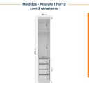 Ver mais imagens de Guarda Roupa Modulado de Canto 12 Portas 6 Peças 1 Mesa de Cabeceira Hera CabeCasa MadeiraOriginals Branco/Algodão/Louro