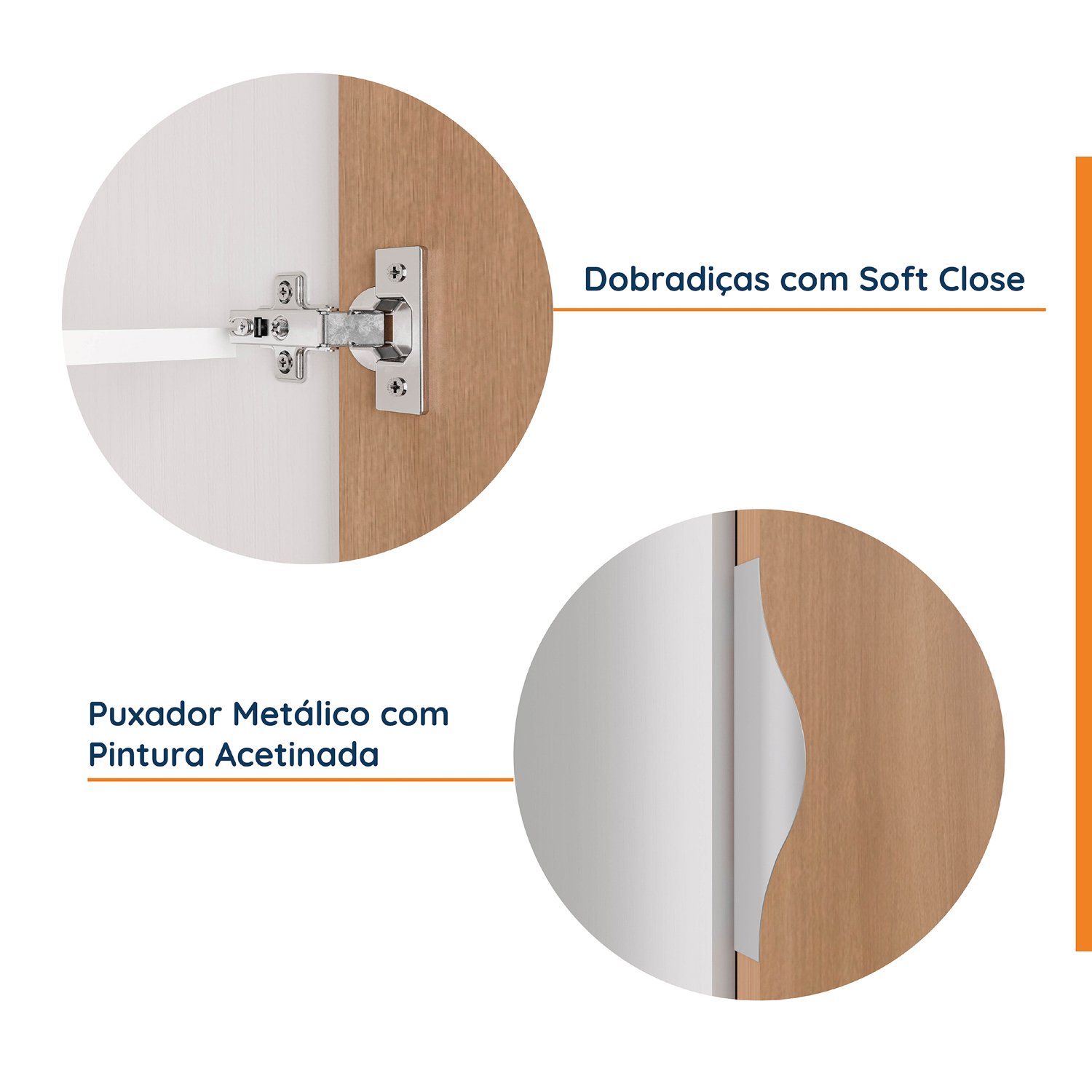 Guarda Roupa Modulado de Canto 12 Portas 6 Peças 1 Mesa de Cabeceira Hera CabeCasa MadeiraMadeira - 16