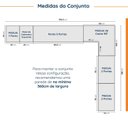Ver imagem 4 de Guarda Roupa Modulado de Canto 12 Portas 6 Peças 1 Mesa de Cabeceira Hera CabeCasa MadeiraOriginals Branco/Algodão/Louro