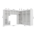 Ver imagem 5 de Guarda Roupa Modulado de Canto 12 Portas 6 Peças 1 Mesa de Cabeceira Hera CabeCasa MadeiraOriginals