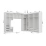 Guarda Roupa Modulado de Canto 12 Portas 6 Peças 1 Mesa de Cabeceira Hera CabeCasa MadeiraOriginals - 5