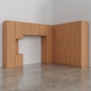 Ver imagem 6 de Guarda Roupa Modulado de Canto 12 Portas 6 Peças 1 Mesa de Cabeceira Hera CabeCasa MadeiraOriginals Marrom/Louro