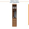 Guarda Roupa Modulado de Canto 12 Portas 6 Peças 1 Mesa de Cabeceira Hera CabeCasa MadeiraOriginals - 7