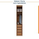 Ver imagem 7 de Guarda Roupa Modulado de Canto 12 Portas 6 Peças 1 Mesa de Cabeceira Hera CabeCasa MadeiraOriginals Marrom/Louro