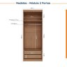 Guarda Roupa Modulado de Canto 12 Portas 6 Peças 1 Mesa de Cabeceira Hera CabeCasa MadeiraOriginals - 10