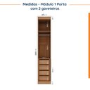 Ver mais imagens de Guarda Roupa Modulado de Canto 12 Portas 6 Peças 1 Mesa de Cabeceira Hera CabeCasa MadeiraOriginals
