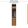 Guarda Roupa Modulado de Canto 12 Portas 6 Peças 1 Mesa de Cabeceira Hera CabeCasa MadeiraOriginals - 7