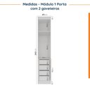 Ver mais imagens de Guarda Roupa Modulado de Canto 10 Portas e 2 Mesas de Cabeceira Hera CabeCasa MadeiraOriginals Branco/Algodão