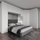Ver imagem 1 de Guarda Roupa Modulado de Canto 10 Portas e 2 Mesas de Cabeceira Hera CabeCasa MadeiraOriginals Branco/Algodão