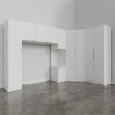 Ver imagem 6 de Guarda Roupa Modulado de Canto 10 Portas e 2 Mesas de Cabeceira Hera CabeCasa MadeiraOriginals Branco/Algodão