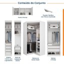 Ver imagem 3 de Guarda Roupa Modulado de Canto 10 Portas e 2 Mesas de Cabeceira Hera CabeCasa MadeiraOriginals Branco/Algodão
