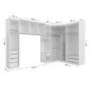 Ver imagem 5 de Guarda Roupa Modulado de Canto 10 Portas e 2 Mesas de Cabeceira Hera CabeCasa MadeiraOriginals Branco/Algodão