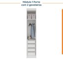 Ver imagem 7 de Guarda Roupa Modulado de Canto 10 Portas e 2 Mesas de Cabeceira Hera CabeCasa MadeiraOriginals Branco/Algodão