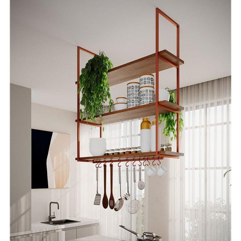 Nicho de Teto Indústrial Denver 95cm Cobre Laranja