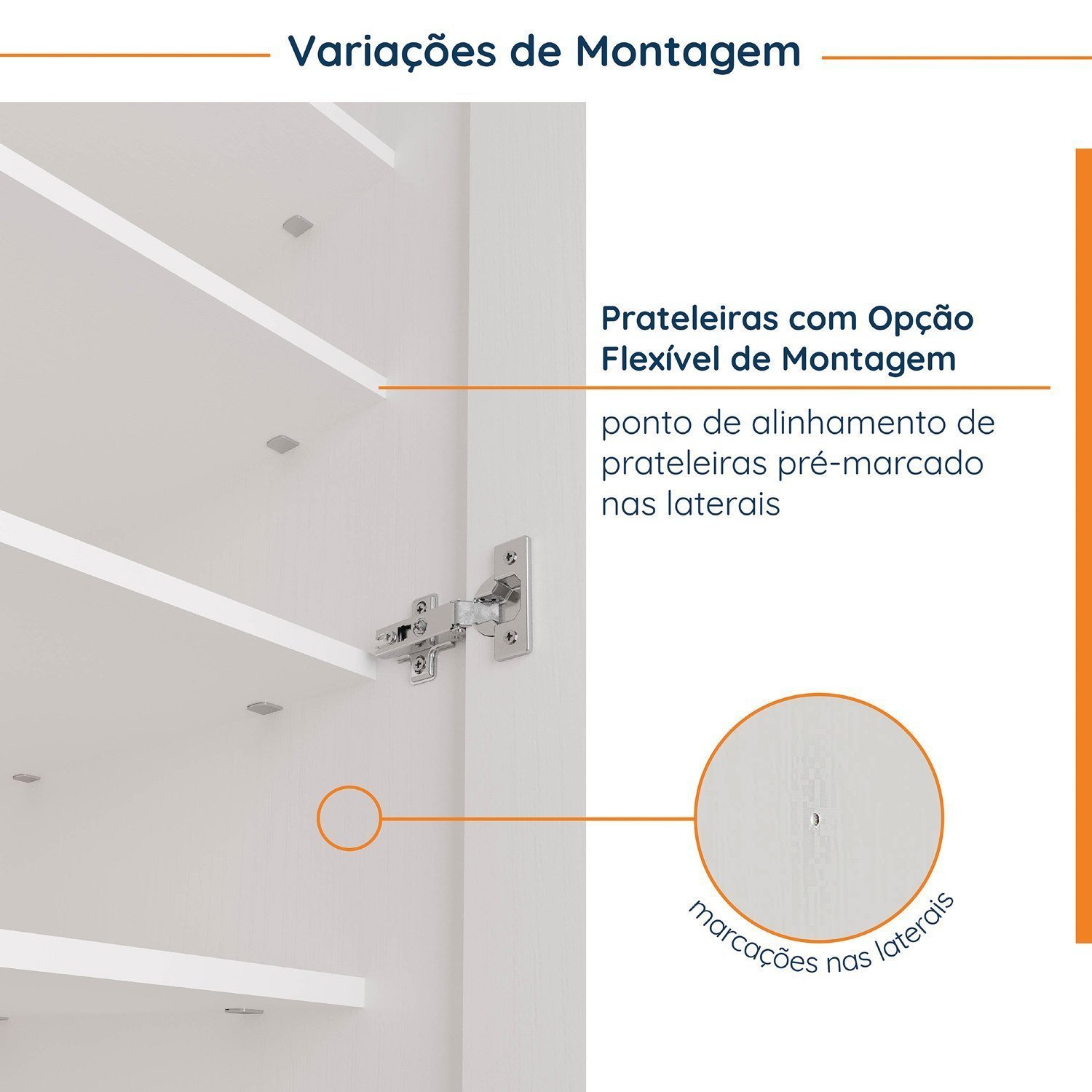 Guarda Roupa Modulado de Canto 10 Portas 5 Peças e 2 Mesas de Cabeceira Hera CabeCasa MadeiraMadeira - 15