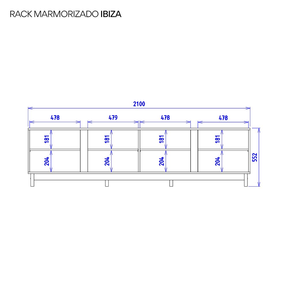 Rack para TV até 82 Polegadas 4 Portas Marmorizado Ibiza Yescasa - 10