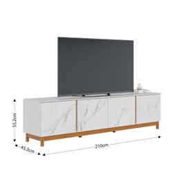 Rack para TV até 82 Polegadas 4 Portas Marmorizado Ibiza Yescasa - 3