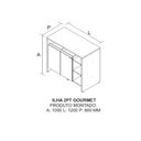 Ver imagem 5 de Ilha Gourmet 120cm 2 Portas Tampo Pintura UV Itatiaia