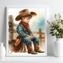 Ver imagem 2 de Quadro Decorativo Infantil Country Cowboy 24x18cm:moldura Branca