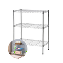 Ver imagem 1 de Estante 3 Prateleiras Reguláveis Aramadas Aço Cromado Multiuso