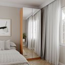 Ver imagem 1 de Guarda-Roupa Planejado com Espelho 2 Portas com Cabideiro e 2 Gavetas Hera CabeCasa MadeiraOriginals Marrom/Louro