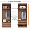 Guarda-Roupa Modulado com Espelho 2 Portas com Cabideiro e 2 Gavetas Hera CabeCasa MadeiraOriginals - 7
