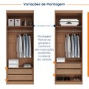 Ver imagem 7 de Guarda-Roupa Planejado com Espelho 2 Portas com Cabideiro e 2 Gavetas Hera CabeCasa MadeiraOriginals Marrom/Louro/Algodão