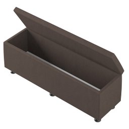 Baú Sapateira Estofada Casal 140 Cm Marte Corino Marrom - Skybox - 3