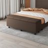 Baú Sapateira Estofada Casal 140 Cm Marte Corino Marrom - Skybox - 1