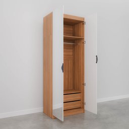 Guarda Roupa Modulado com Espelho 2 Portas com Cabideiro e 2 Gavetas Hera CabeCasa MadeiraMadeira - 10