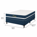 Ver imagem 3 de Conjunto Cama Box Casal Molas Ensacadas 138x188cm Prime Azul Bacetto
