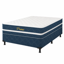 Ver imagem 2 de Conjunto Cama Box Casal Molas Ensacadas 138x188cm Prime Azul Bacetto
