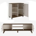 Ver imagem 6 de Conjunto Sala Rack e Buffet Charlotte para TV até 75" 180cm MDF-MDP Off White Artely